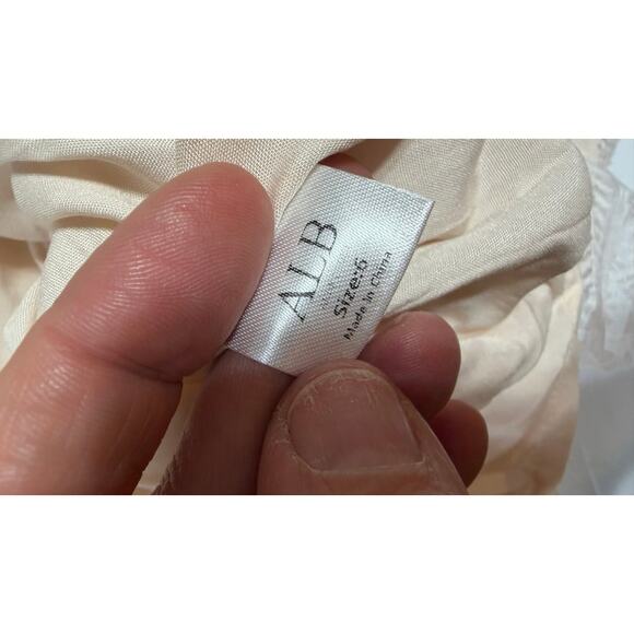 Anne Louise Boutique Maxi Dress Lovette Pink & Cream Floral Lace Tiered - Picture 6 of 12